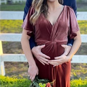 Terracotta Revelry Velvet Dress